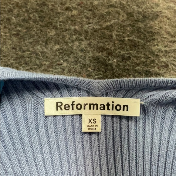 Reformation Slate Blue Ribbed Tank Top - Picture 7 of 7